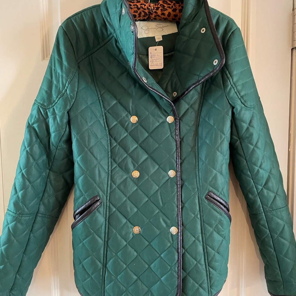 green jessica simpson quilted jacket
